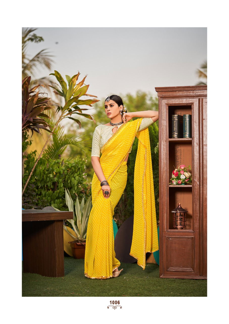 Stavan Smruti Stylish Fancy Designer Party Wear Georgette Saree Collection